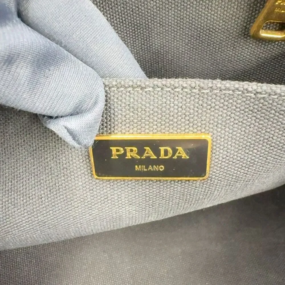 PRADA Kanapa Canvas Tote Bag Black
